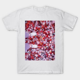 Autumn Walk leaves red purple orange and white nature pretty delicate T-Shirt